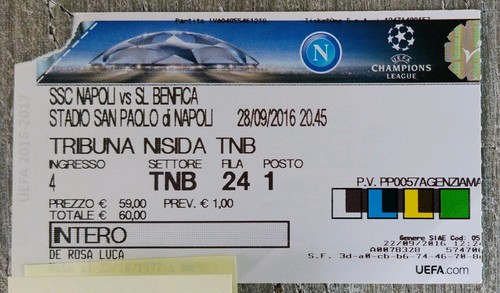 Biglietto champions napoli - biglietto,