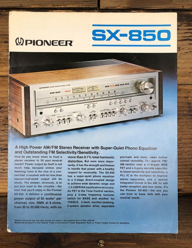 Pioneer 850 ricevitore 4pg - pioneer, sx-850