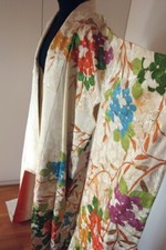 Kimono meraviglioso Furisode ortensia 100%seta oro ricamo ottima condizione 