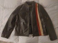 BELSTAFF Gold Label Pelle Biker Rider Moto Giacca 10 Nera Autentica Usata Rare