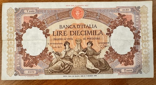 10000 lire 1962 - lire, italy