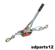 Verricello Manuale da 2T Con Cavo in Acciaio e Doppio Gancio