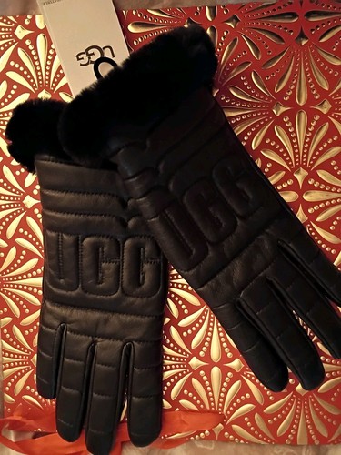 Guanti pelle ugg trapuntati - in,
