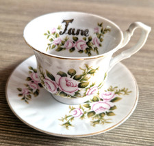 Tazza tazzina da caffè Covent Garden con piattino, motivo floreale mese GIUGNO