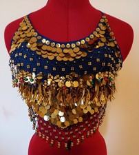Danza del ventre  Top Corto monete Blu asis 6105 €. 15.00