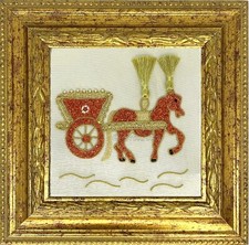 QUADRO CARRETTO SICILIANO IN CORALLO CM21X21