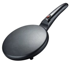 Macchina per Crepe e Frittelle Elettrica 8" Piastra Calda Griglia Antiaderente 800W Nero