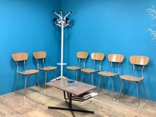 6 SEDIE FORMICA CROMATE ANNI 60/70 CUCINA SEGGIOLE ITALIA TAVOLO PRANZO