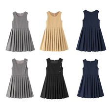 Costume bambina scuola gonna stile JK vestito cerimonia smanicato uniforme tutti i giorni