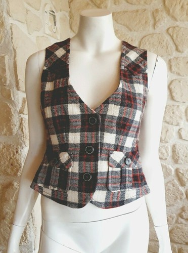 Gilet bordeaux avec laine - , neuf