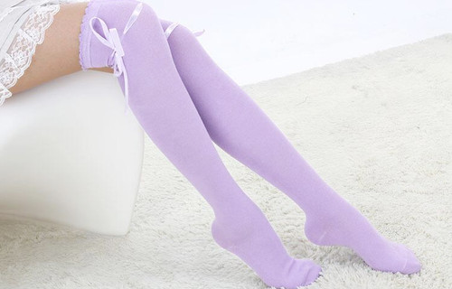 Calze alte viola lilla con - alte,