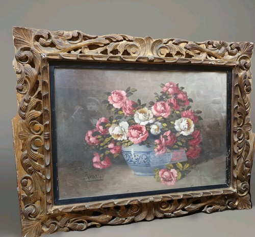 Antico grande dipinto fiori - antico,