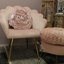 POLTRONA SCHIENALE CONCHIGLIA 55x55x88h POLTRONCINA CAMERA DA LETTO IN VELLUTO