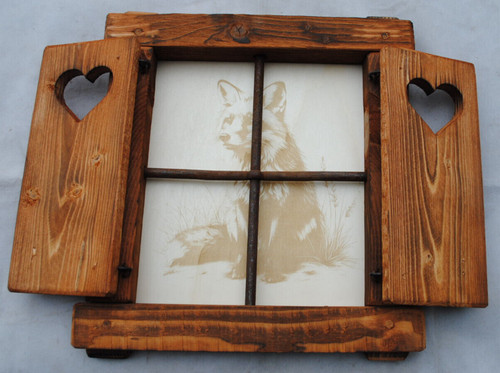 Finestra legno con grata - legno,