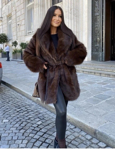 Zara marrone pelliccia finta - pelliccia,