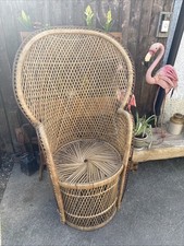 Sedia vintage vimini pavone