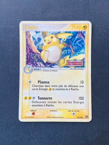 Carte pokémon raichu 108 - carte,