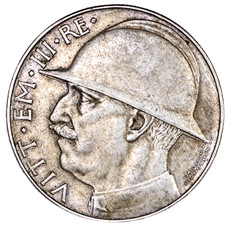 ITALIA Vittorio Emanuele III 20 Lire Elmetto 1928-VI - Periziata BB
