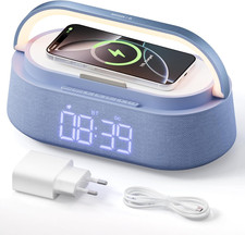 Radiosveglia Digitale Con Ricarica Wireless, Radio FM Sveglia Con Allarme Con Ti