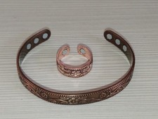 Bracciale Ed Anello Magnetico in Rame Nuovo Unisex Idea Regalo Salute Benessere 