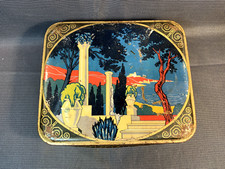 Antica Cofanetto Di Cucina IN Metallo Decorazione Art Deco Vintage