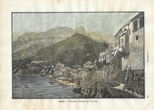 Stampa antica AMALFI panorama