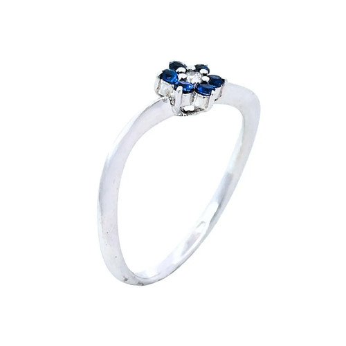 Anello donna fiore zaffiro - donna,