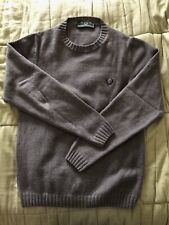 Maglia Maglioncino Maglione Lana 100% Grigio Fred Perry Taglia 44’