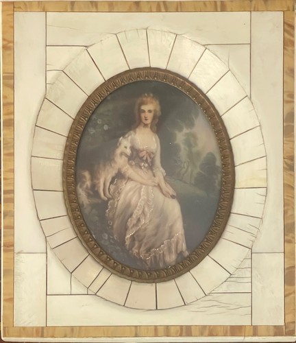 Dipinto miniatura dama - miniatura,, con
