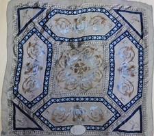 FOULARD 100% PURA SETA SILK SOIE VINTAGE DONNA BASILE (1343) 86cm x 90cm