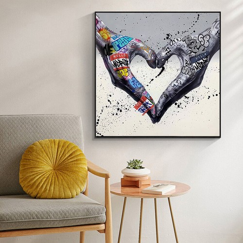 Graffiti arte cuore tela - arte,