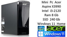 Mini Pc Acer Aspire X3990 i3-2120 3.30GHz 8Gb SSD 240Gb GeForce 605 Windows 11