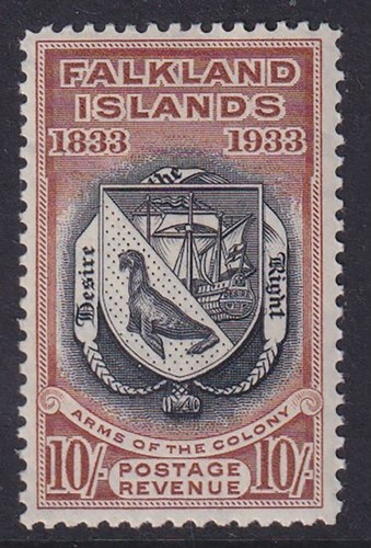 Isole falkland 137 10 - sg, 10/-