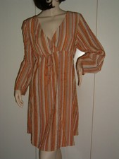 ABITO MAXI TUNICA RIGHE ARANCIONI TAGLIA M LEGGI LE MISURE TAGLIE FORTI