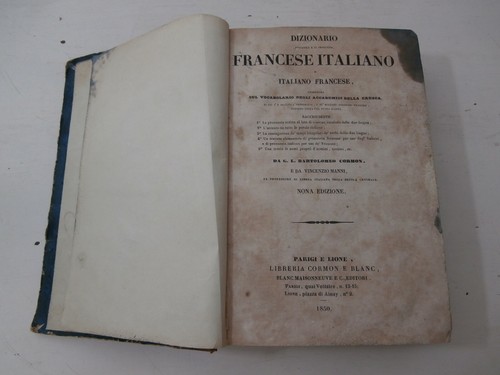 Antico libro 1850 dizionario - antico,