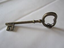 Chiave antica francese in ottone vintage per cassapanca o armadietti d'epoca