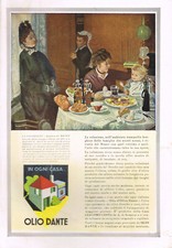 Pubblicità Giugno 1938 - OLIO DANTE "LA COLAZIONE quadro di MONET" - cm. 24 x 16