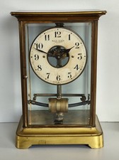 ANTICO OROLOGIO PENDOLO Bulle Clock FRANCE epoca XX sec ELETTROMECCANICO ottone