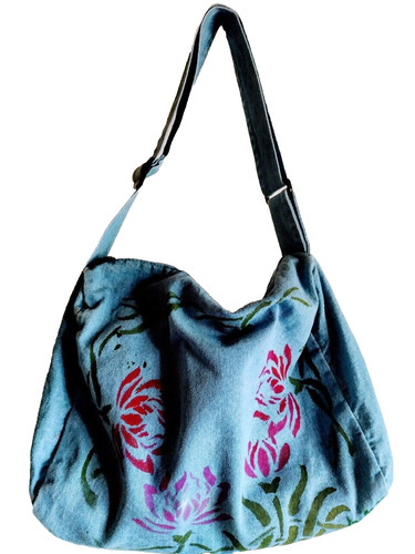 Borsa jeans dipinta mano - jeans,