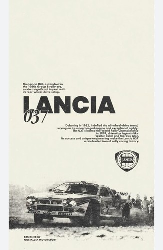 Poster lancia 037 - 037, rally