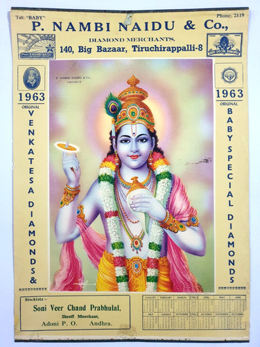 India vintage 1963 - india, calendario