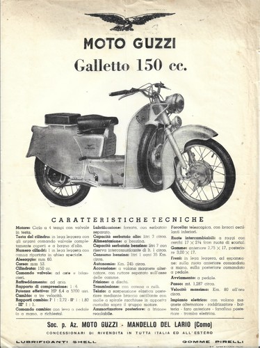 Moto guzzi galletto - 150, cc