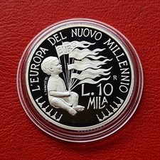 10000 Lire San Marino 1998 PP / Capo Millennio / ARGENTO / KM#387