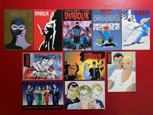 Lotto cartoline diabolik - diabolik,