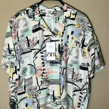 NWT ZARA ABSTRACT PRINT SHIRT