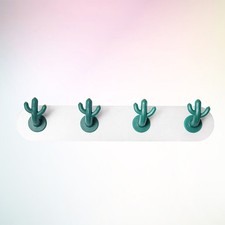 Punch Free Hanger 4 Hooks Cactus Shape Multifunctional Wall Hooks sticky Hooks