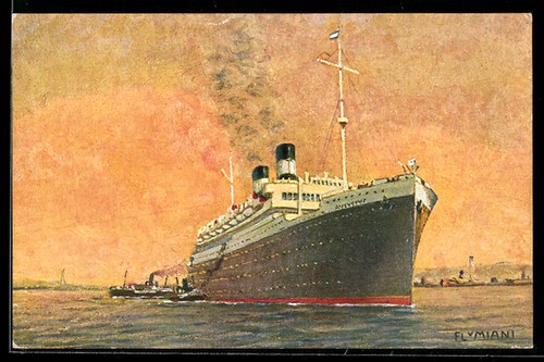 Cartolina artistica nave - cartolina,