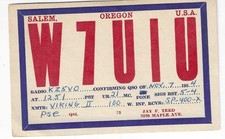 Scheda radio QSL 1954 Salem