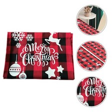 1pc tovaglia natalizia runner reticolo per ristorante domestico (nero rosso)