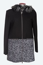 Cappotto da donna in tessuto armaturato e tweed e con taglie forti LM115